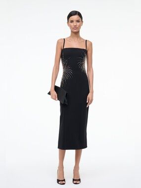 staud ashanti draped satin maxi dress STAUD STAUD ASHANTI DRESS BLACK - 513-70171-BLK